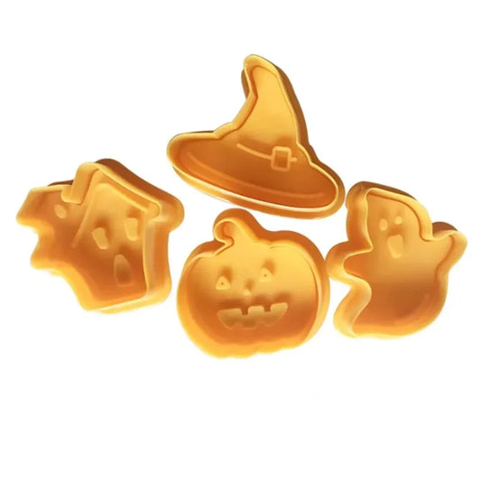 4 Stück Halloween Cookie Cutter Set Kunststoff Kürbis Geist Formen