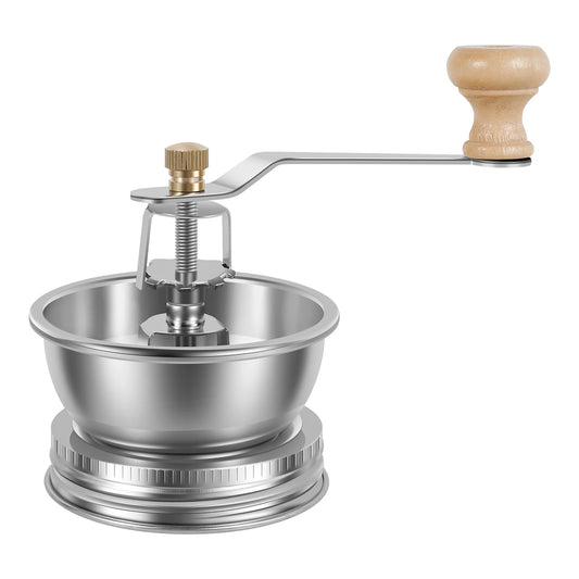Manuelle Kaffeemühle aus Edelstahl mit Einmachglas und Kurbelgriff