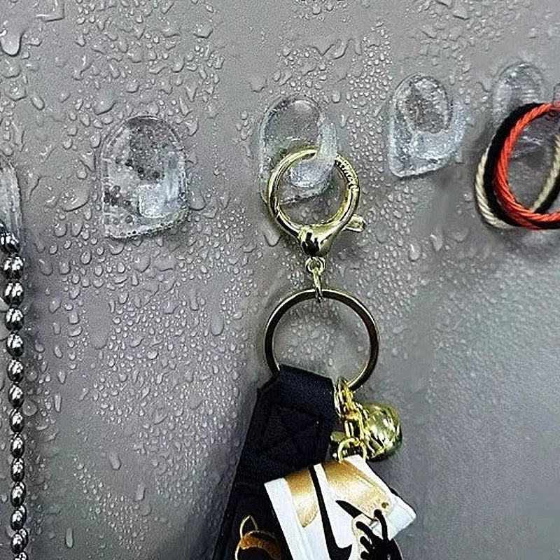 Selbstklebende Mini-Wandhaken, transparent für Küche - Bad – bohrfrei, wasserdicht