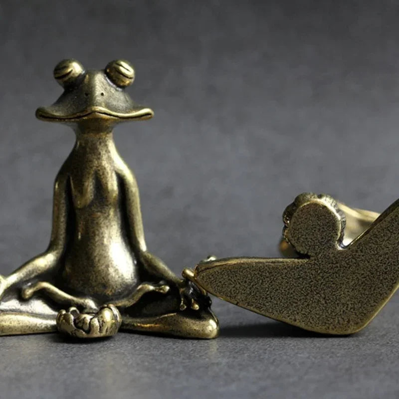 Retro Kupfer Weihrauchhalter Zen Frosch aus Bronze – Stilvoll - Langlebig, 5x5 cm