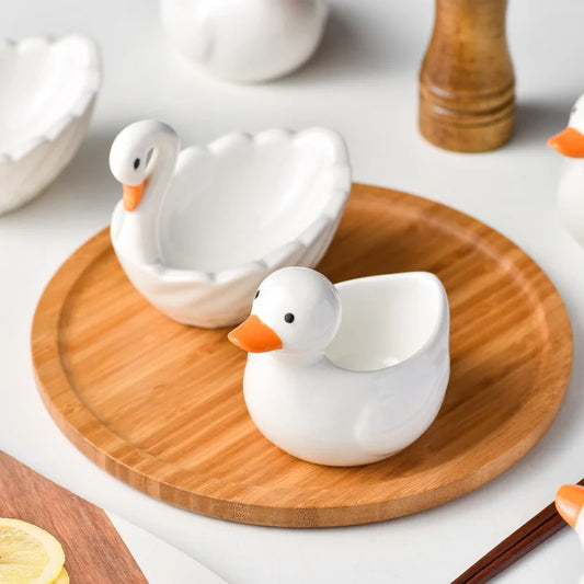 Kleine 50ml Keramikschale mit Schwan- - Entendesign – Perfekt für Snacks - Kindergerichte