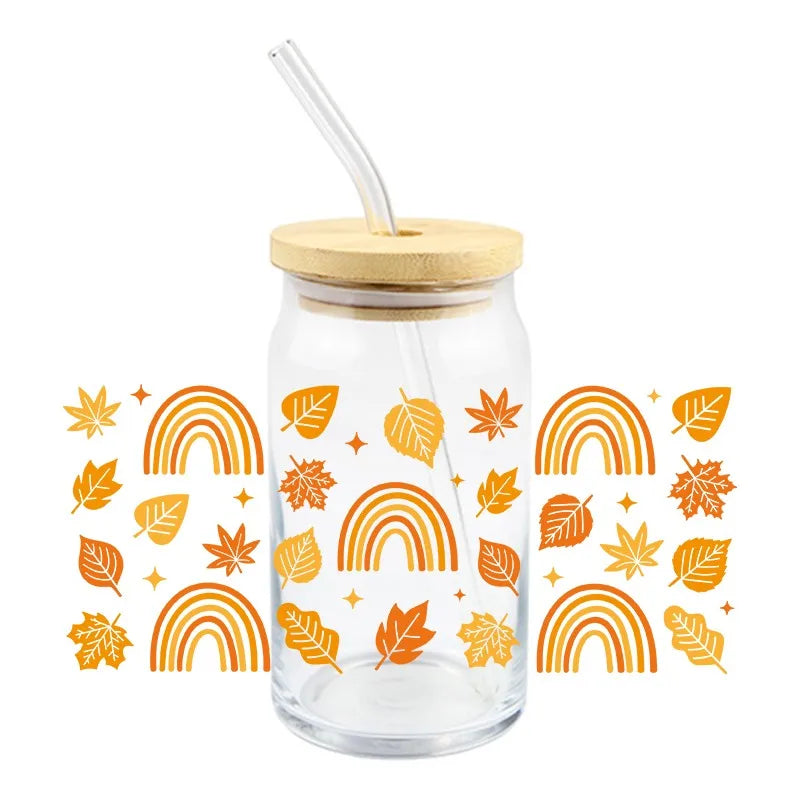 3D UV DTF Transfer Sticker Kürbis Motiv für 16oz - 24oz Becher