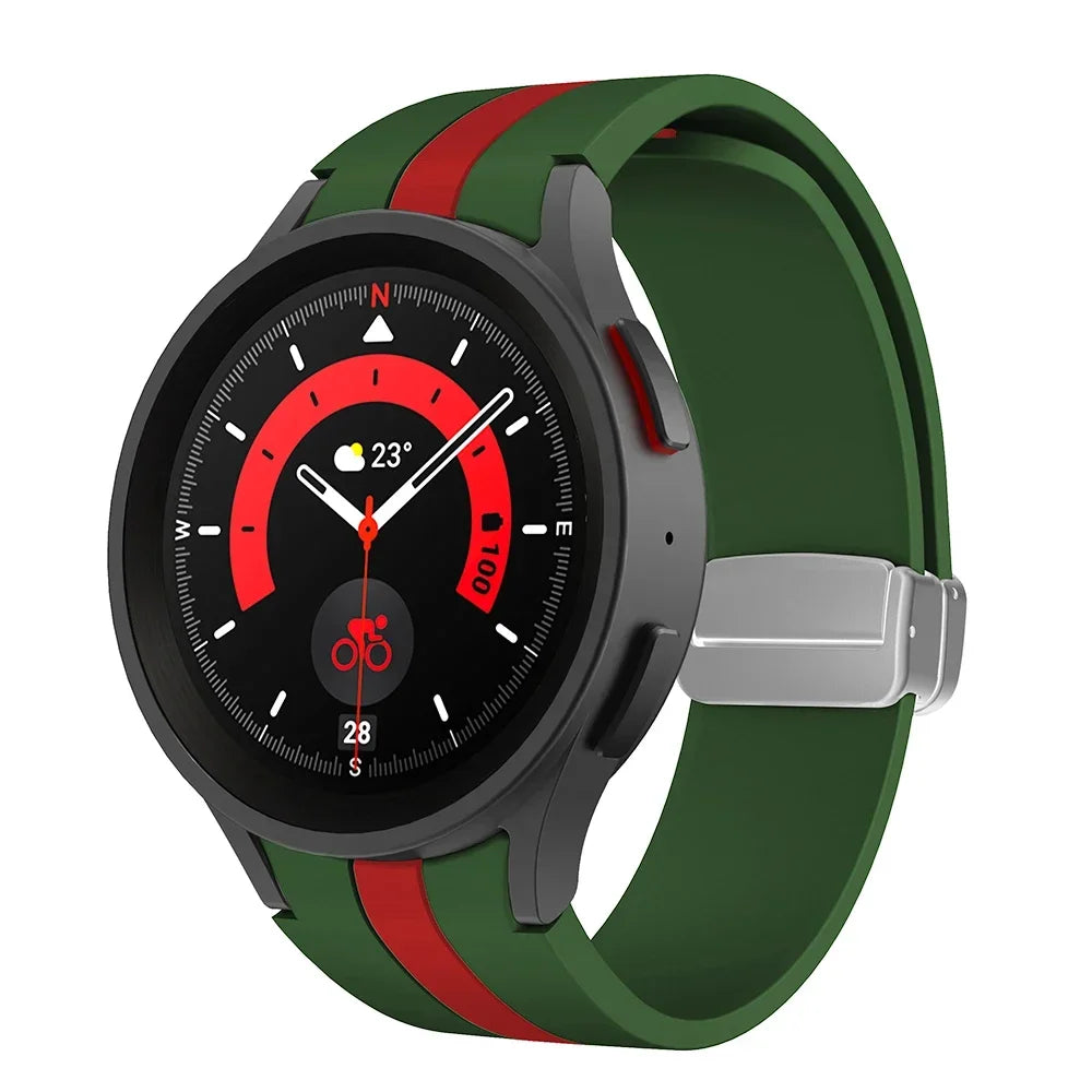 Komfort - Stil vereint: Atmungsaktives Silikonarmband mit Magnetschnalle für Galaxy Watch