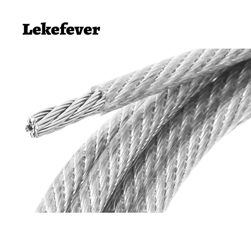 Flexibles transparentes PVC-ummanteltes Stahldrahtseil 5/10m, rostfrei