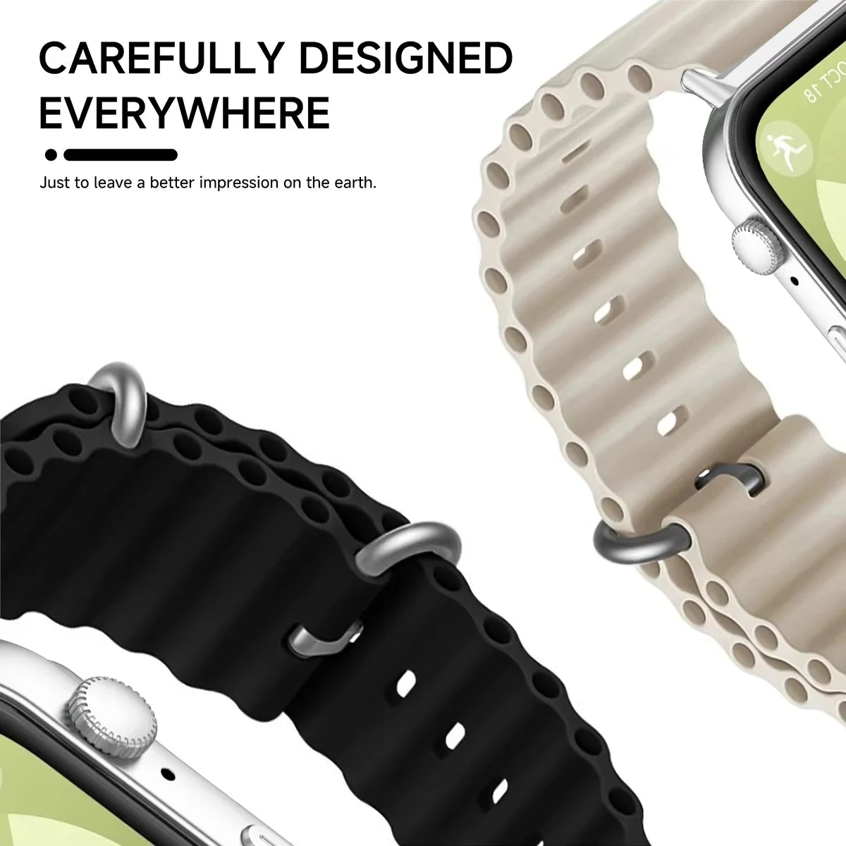 Flexibles Silikon-Sportarmband Ocean 20cm – Komfort - Style für Watch Fit 3 4 Pro
