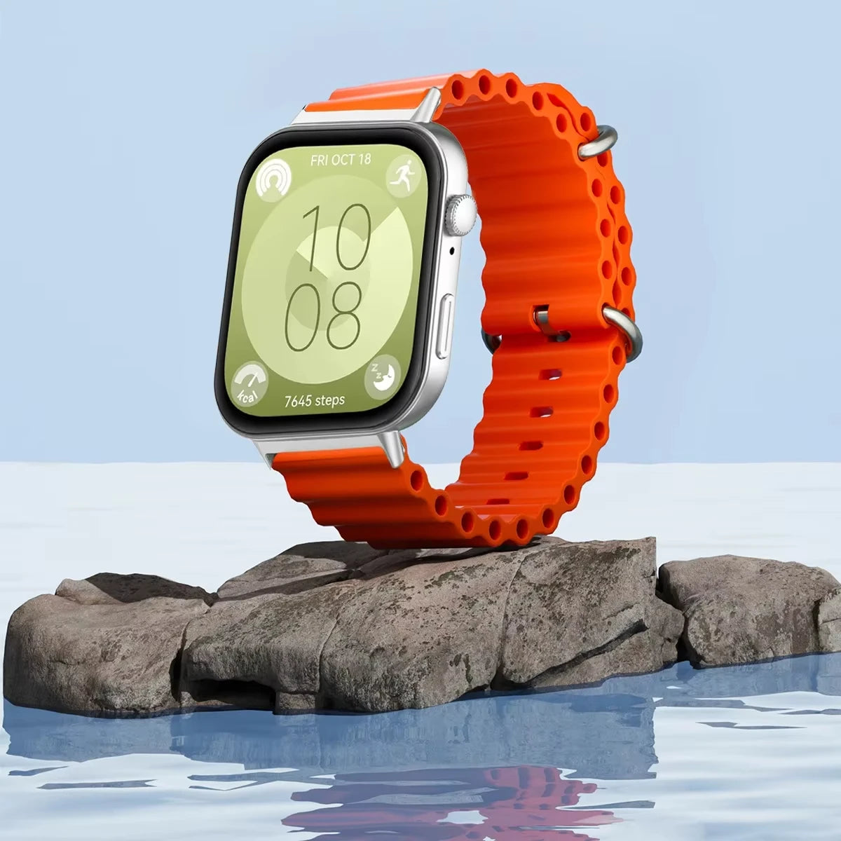 Flexibles Silikon-Sportarmband Ocean 20cm – Komfort - Style für Watch Fit 3 4 Pro