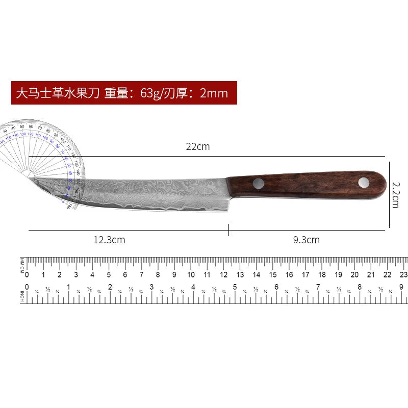 Damaskus Stahl Steakmesser Set mit Massivholz Griff Scharf und Langlebig