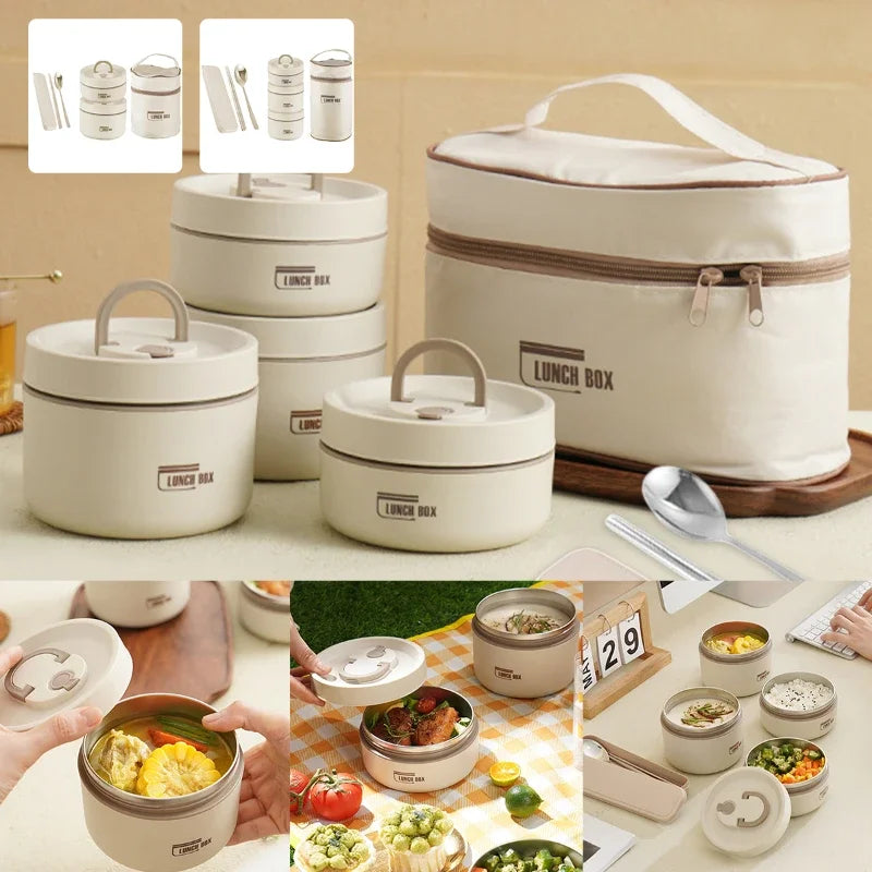 Thermische Lunchbox mit Auslaufsicherem Container und Besteck-Set