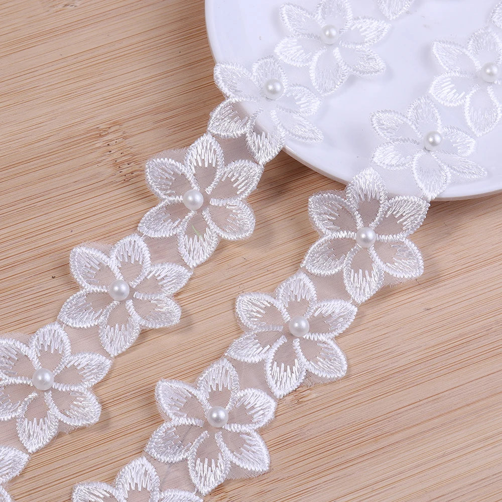 2 Yards Bestickte Perlen DIY Spitze Band Trim 35mm Breite Fransen-Yabubest - Home & More