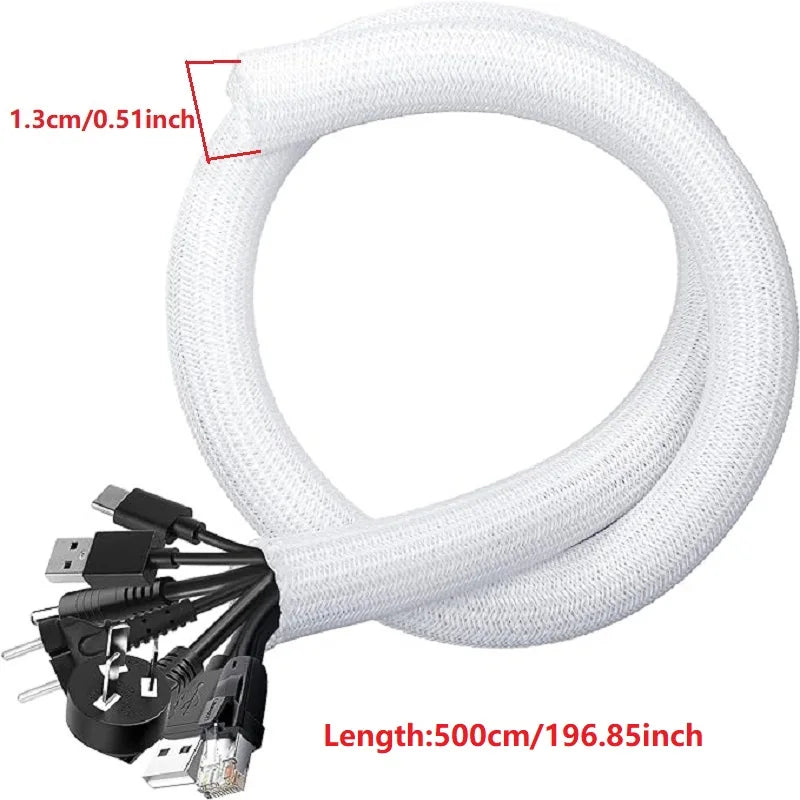 Geflochtene Kabelhülse aus Nylon, flexibel - erweiterbar 1-5m Länge