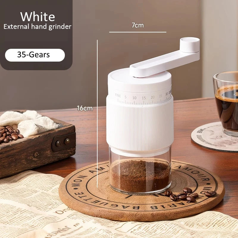35-Gang manuelle Kaffeemühle mit verstellbarem Mahlwerk für Zuhause