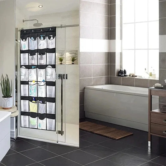 Wandmontierter Schuh-Organizer mit Netzfach zum Aufhängen über der Tür