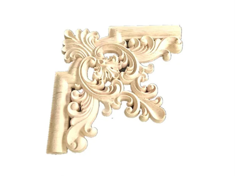 Holz Eckapplikation für Möbel & Heimdekoration, floral geschnitzt
