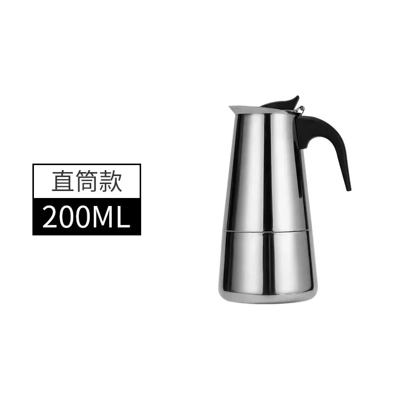 Italienischer Edelstahl Moka Pot – Induktionstauglich, 50-600 ml, Aromatisch