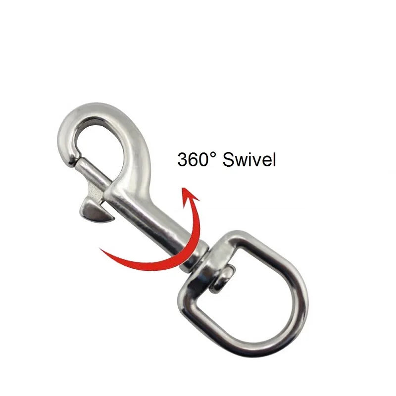 Rostfrei - robust: 5x drehbare Edelstahl-Karabiner 65-91mm für Outdoor - Hund