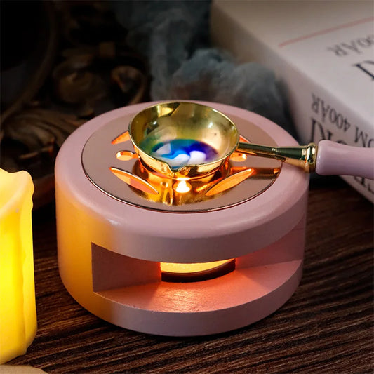 Siegellack Set mit Holzlöffel und Siegelstempel für Dekoration