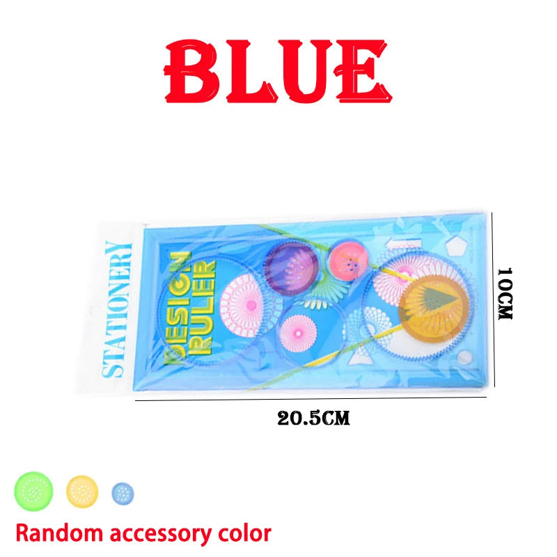 Kreatives Spirograph Zeichenschablonen Set, 4 bunte Designs, Kunststoff