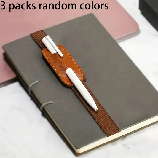 3-teiliges Leder Stiftetui mit elastischem Halter für Schule - Büro