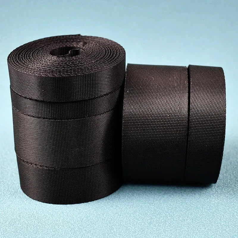 Schwarzes Nylon Gurtband 10-100mm für Taschen Gürtel Haustier Zubehör