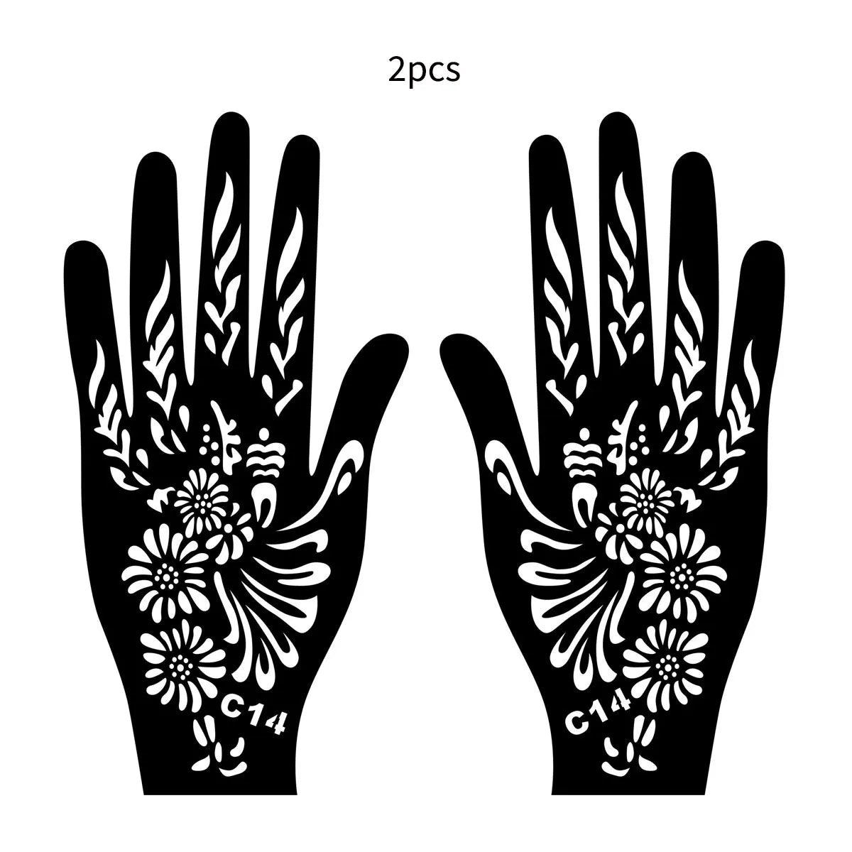 Wiederverwendbare Henna Tattoo Schablonen Blume für Hand und Finger