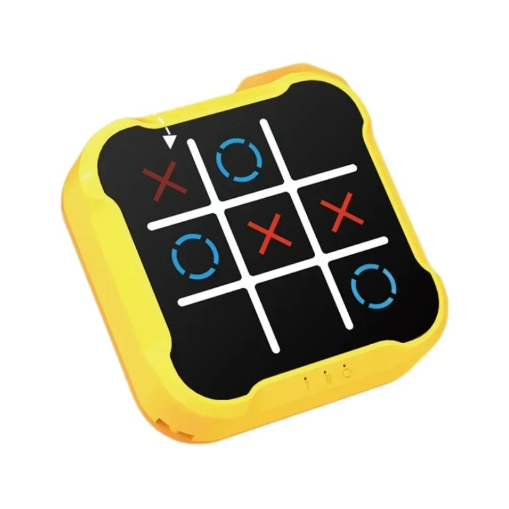 Multifunktionales Tic-Tac-Toe - Schachspiel – Tragbares Lernspiel aus ABS, 9x9 cm