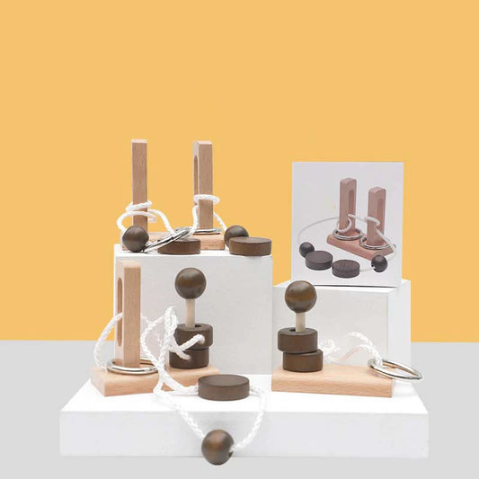 Kleines hölzernes Denkspiel Puzzle IQ Spiel Geschenk für Kinder und Erwachsene