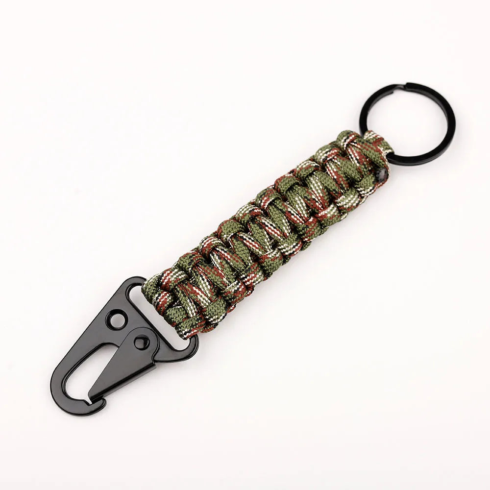 Robuster Paracord Schlüsselanhänger mit Karabiner und Flaschenöffner für Outdoor