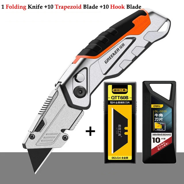 Multifunktionales Faltmesser aus Zinklegierung für präzises Schneiden