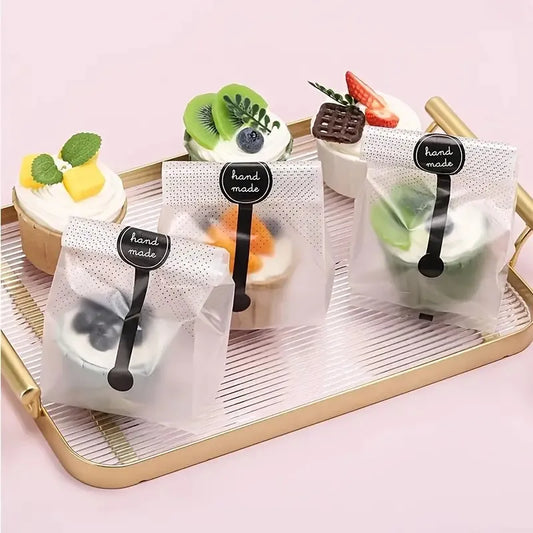 60 schwarze gepunktete Keksbeutel mit Aufklebern 8,86x3,54 Zoll