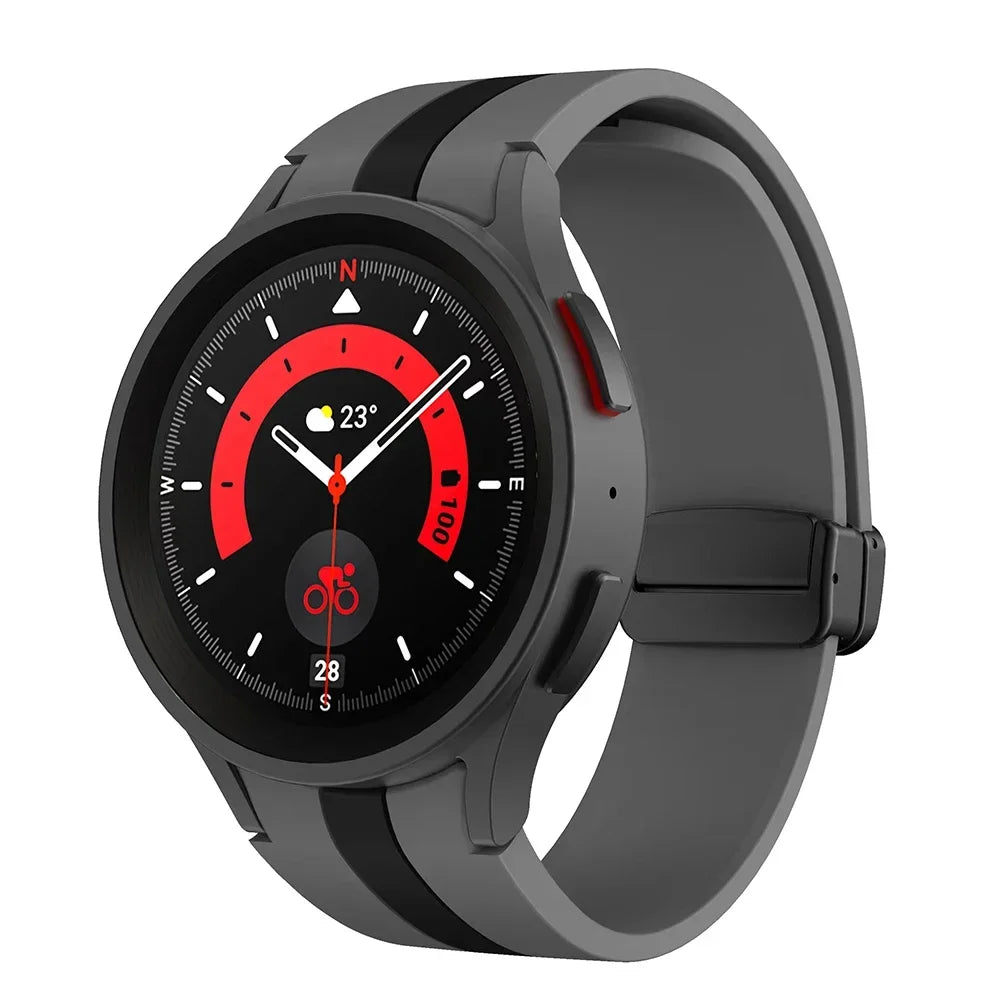 Komfort - Stil vereint: Atmungsaktives Silikonarmband mit Magnetschnalle für Galaxy Watch