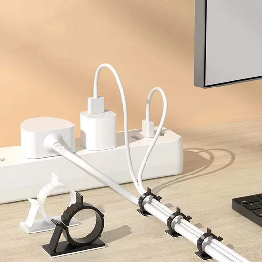 10er Set verstellbare selbstklebende Kabelhalter für Kabelmanagement