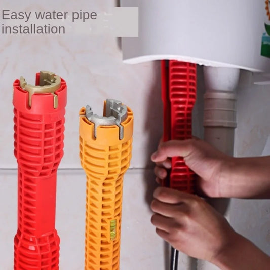 Multifunktionaler Sanitärschlüssel in Rot – langlebig, verchromt - optimal für enge Stellen