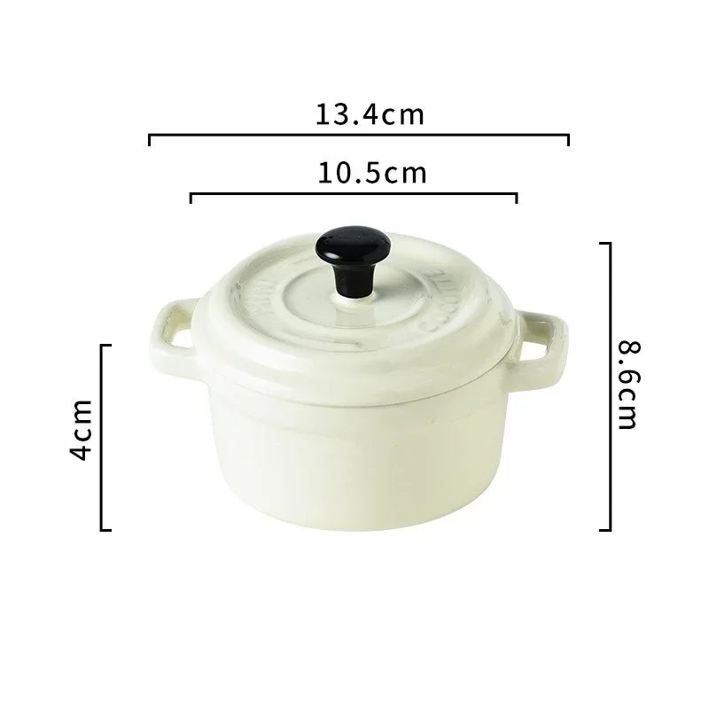 200ml Keramikschüssel mit Deckel für Auflauf, Creme Brulee & Suppe