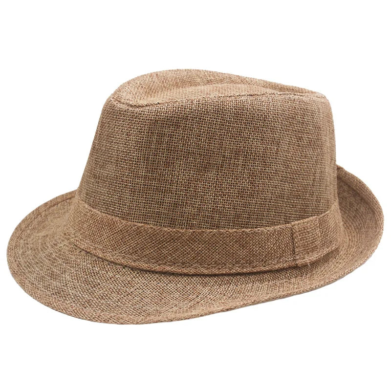 Atmungsaktiver Leinen-Jazz-Hut für Herren – Stylischer Sonnenschutz im Retro-Look