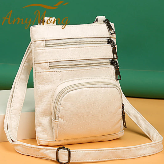 Multi Taschen Casual Schultertaschen Frauen Retro Flap Handtasche