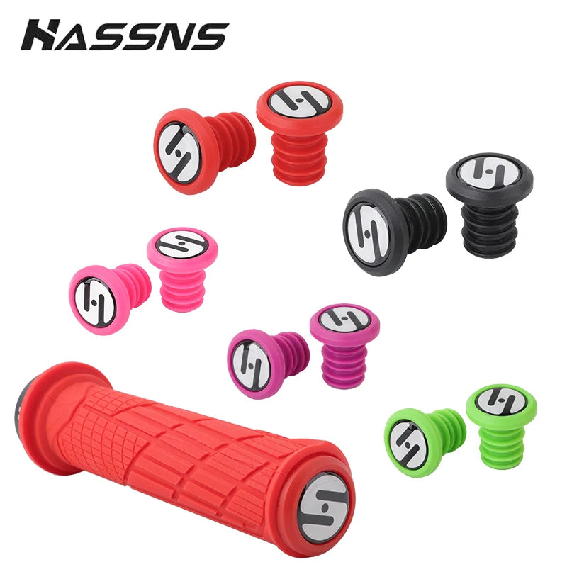 HASSNS Fahrradlenkerstopfen MTB Lock On Grips Bar End Road Mountainbike Silikon Lenkerendkappe Manschetten für Griffabdeckung