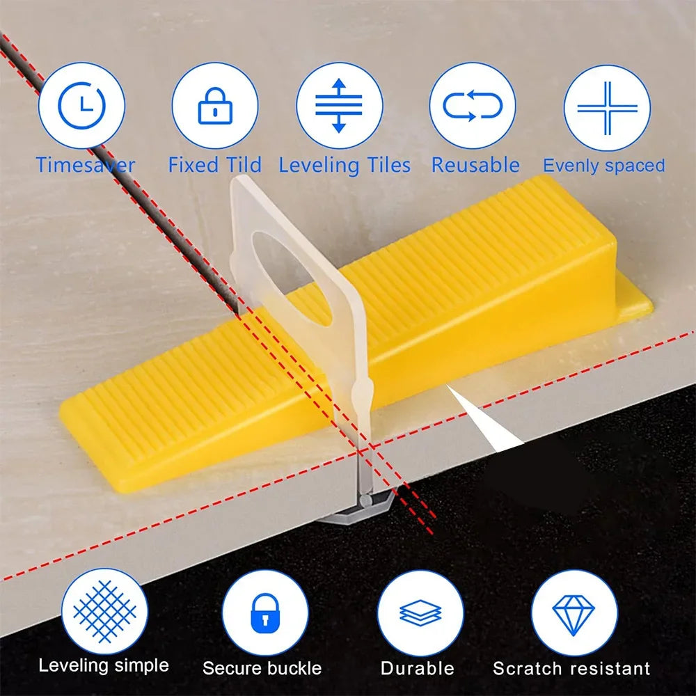 Präzises Fliesen-Nivelliersystem: 100-1500 transparente Clips 0,35-2 mm Abstand