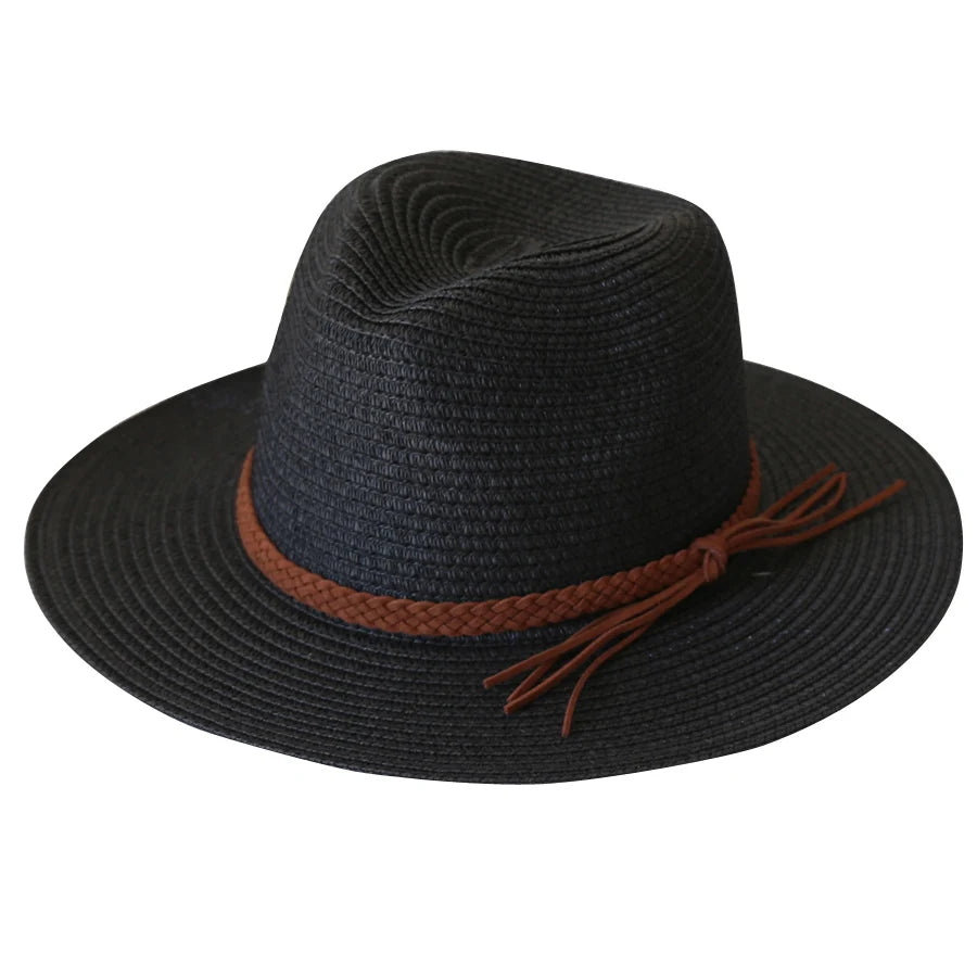 Stylischer Unisex Strohhut mit breiter Krempe – Leicht - UV-Schutz fürs Sommerlicht