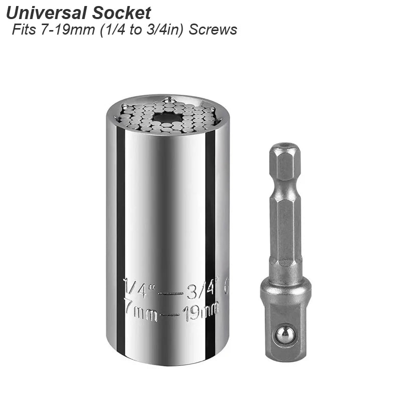 "Automatischer Steckschlüssel-Adapter aus Chrom-Vanadium-Stahl für 7-19 mm Muttern"
