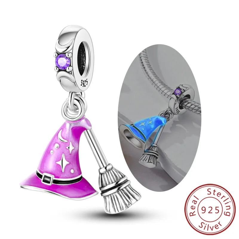 Romantische rosa 925 Silber Charms mit Zirkon – Herz - Parfüm Flasche Set