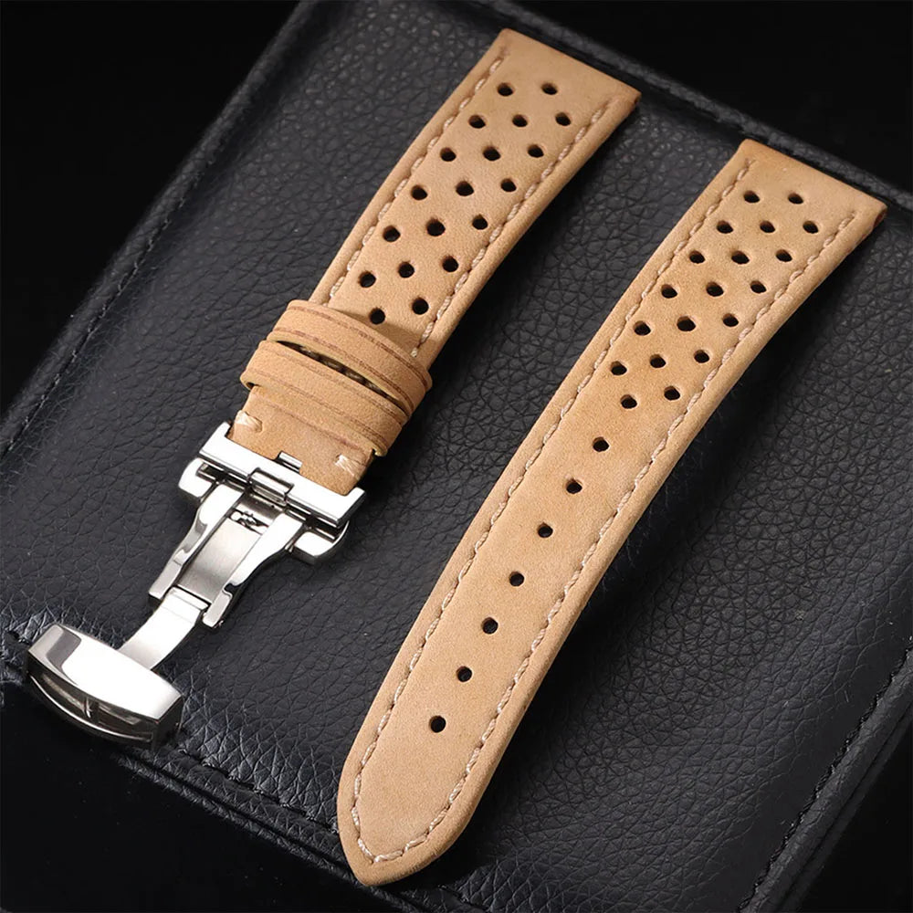 Vintage Uhrenarmband aus echtem Rindsleder in drei Breiten