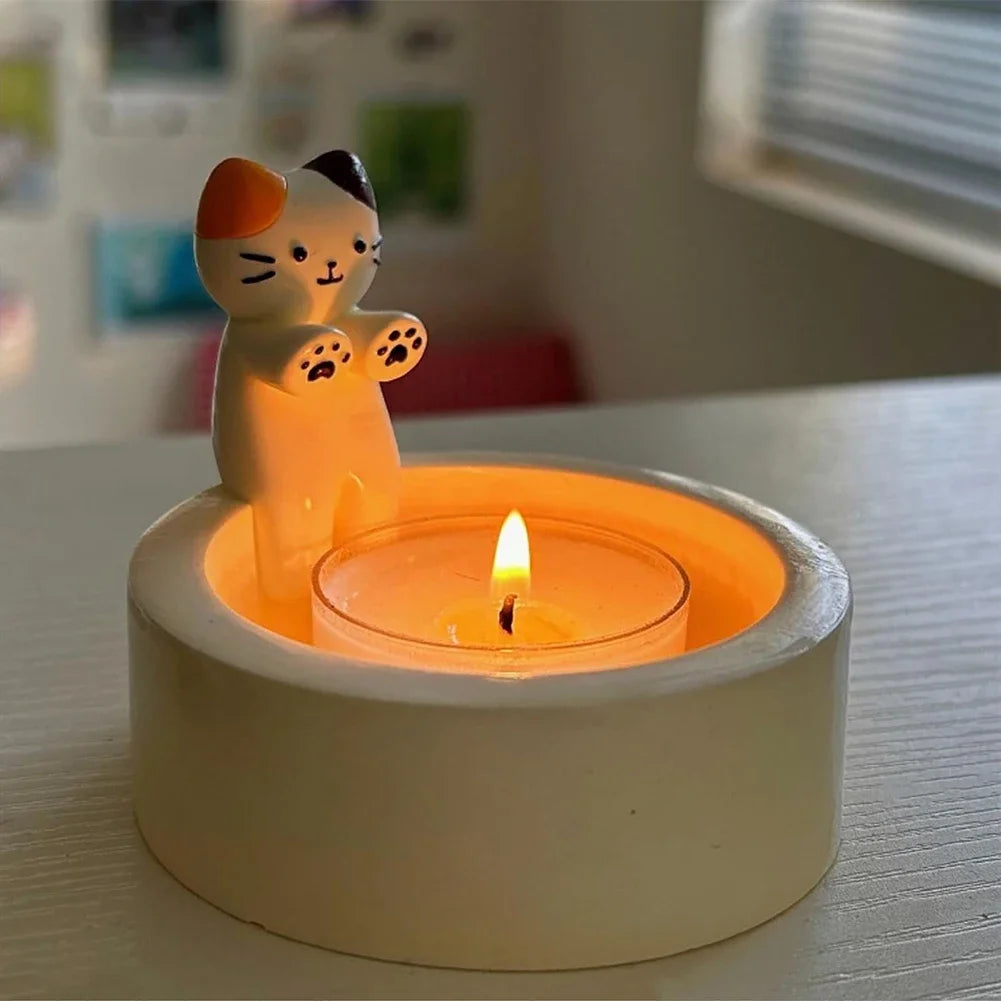 Cartoon Katze Teelicht Kerzenhalter für Büro und Zuhause