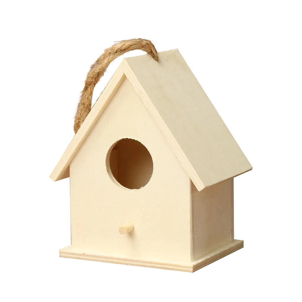 Holz Vogelkäfig für Garten - Mobiles Vogelhaus zum Aufhängen