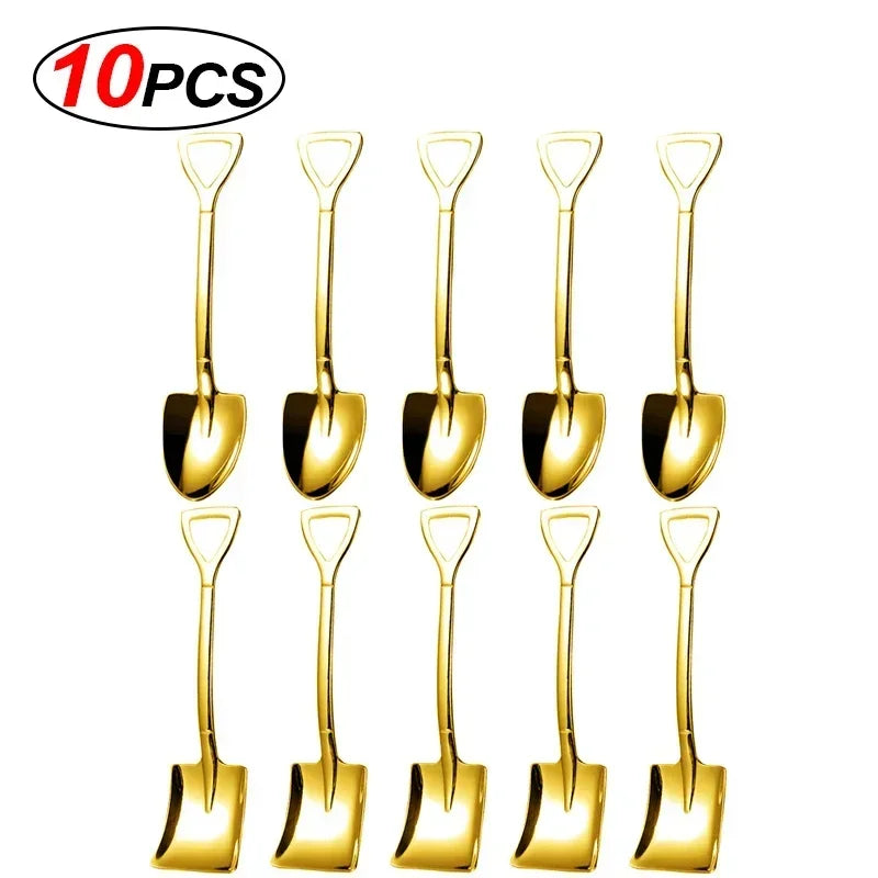 Elegante Mini-Löffel aus Edelstahl in Gold - Silber – 20er Set für Kaffee - Dessert