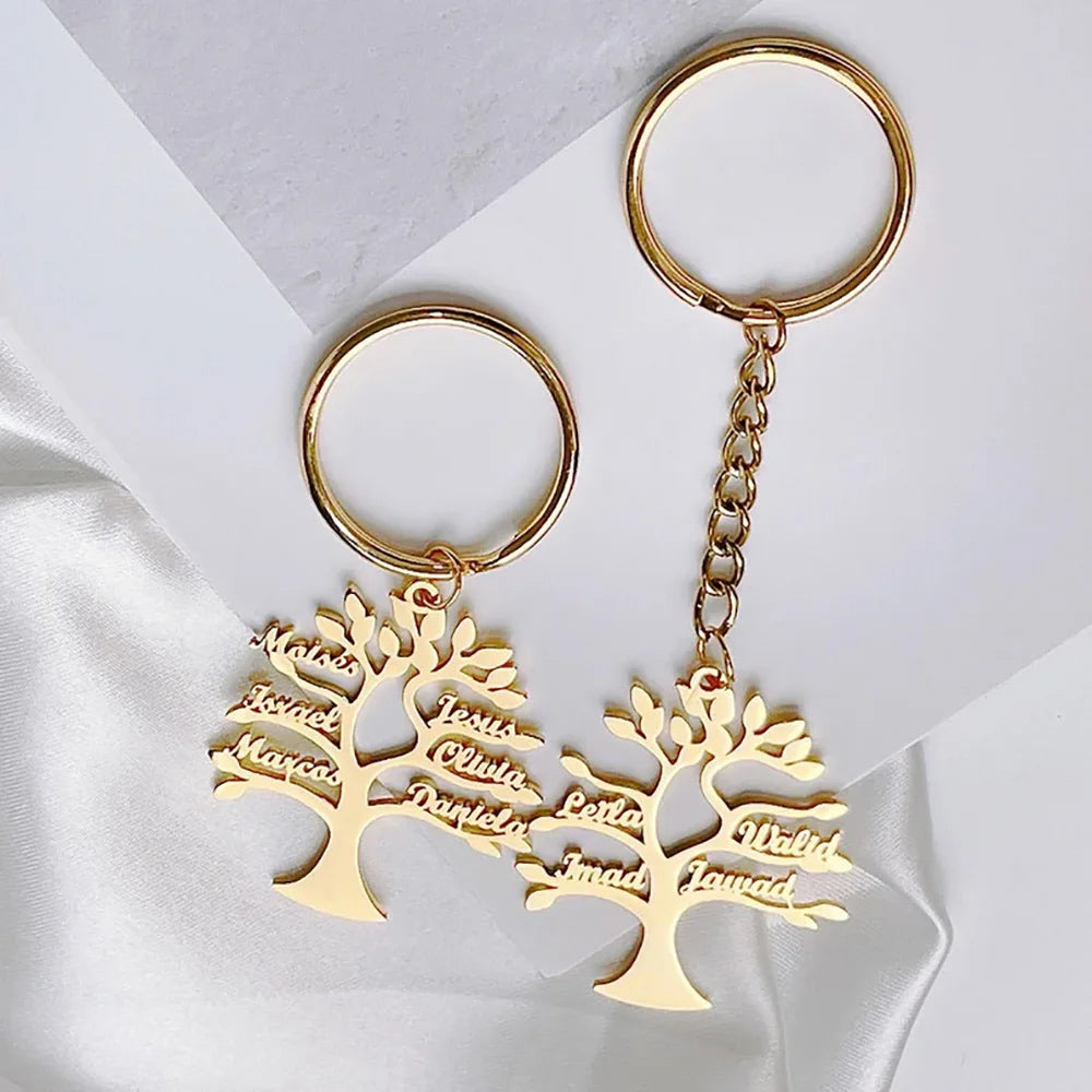 Personalisierter Baum des Lebens Schlüsselanhänger Edelstahl Frauen Geschenk