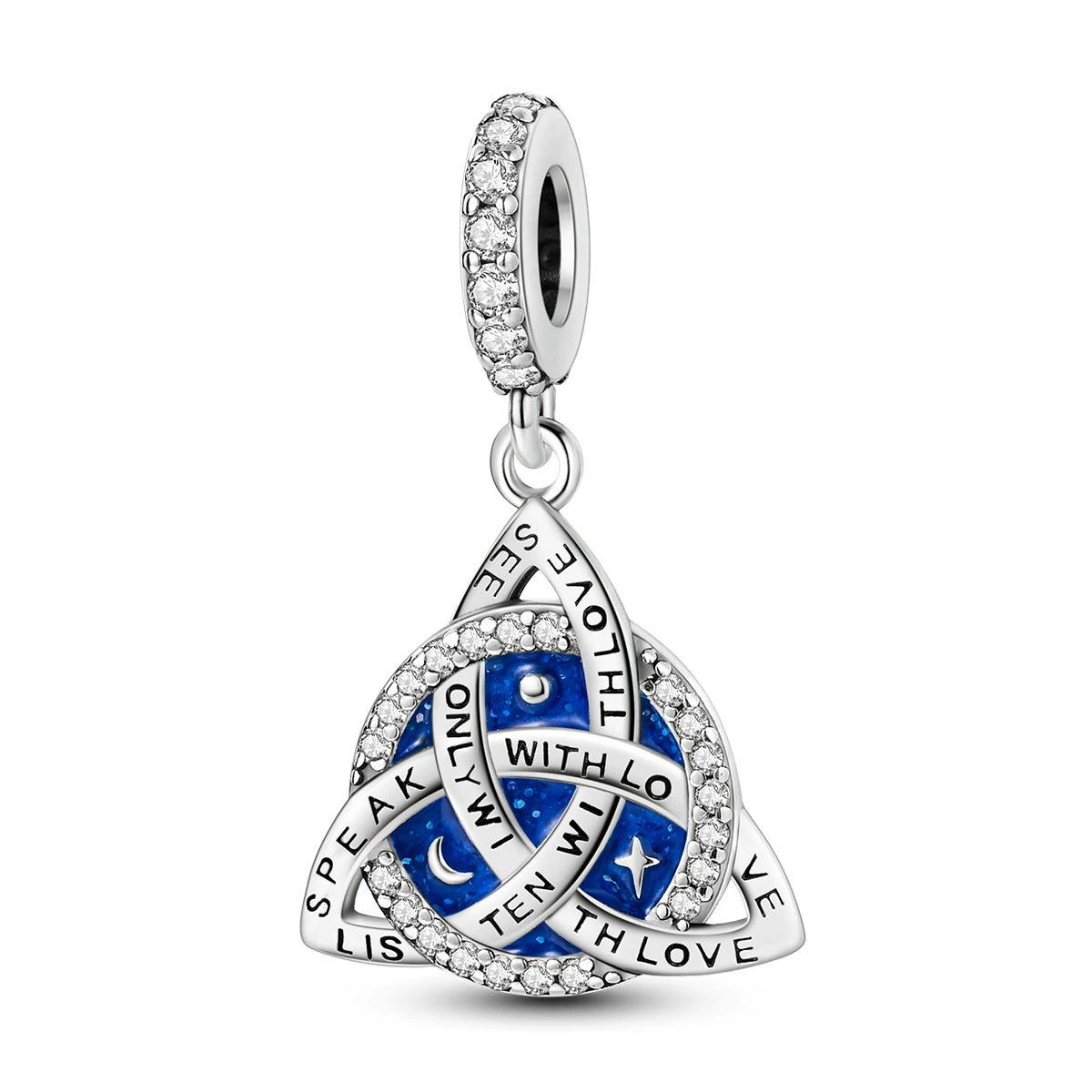 Edler Charm-Anhänger aus 925er Silber mit funkelndem blauem Zirkon – perfekt für DIY-Schmuck