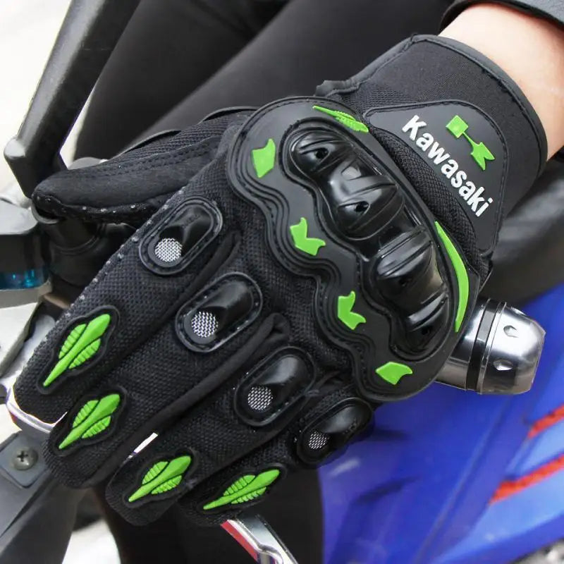 Vollfinger Motorradhandschuhe rutschfest stoßdämpfend Outdoor grün rot orange