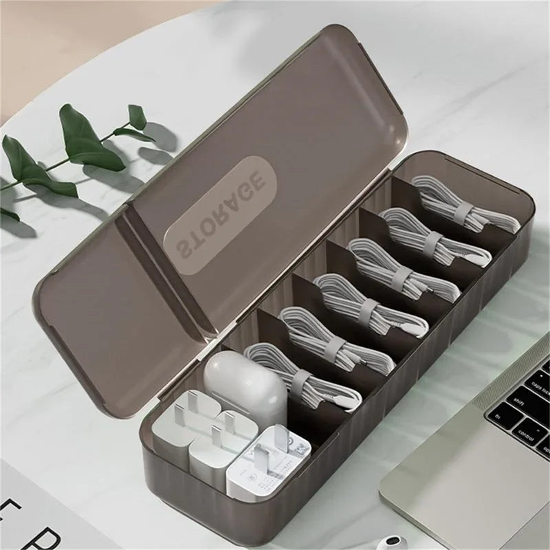 Effizient - kompakt: Kabel Organizer mit 7 Fächern, robustes PP, 30x13x11 cm