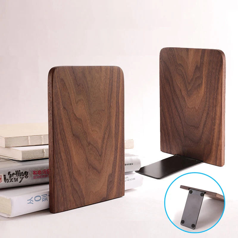 Natur Holz Buchstützen als Schreibtisch Organizer und Bücherhalter
