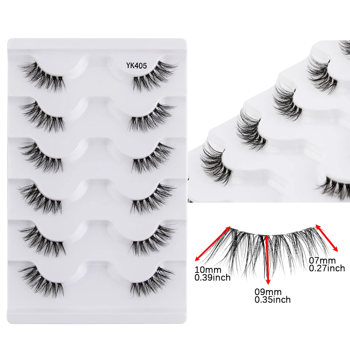 Natürliche Katzenaugen Halb-Wimpern Sets 3/6/10 Paare – weich - wiederverwendbar
